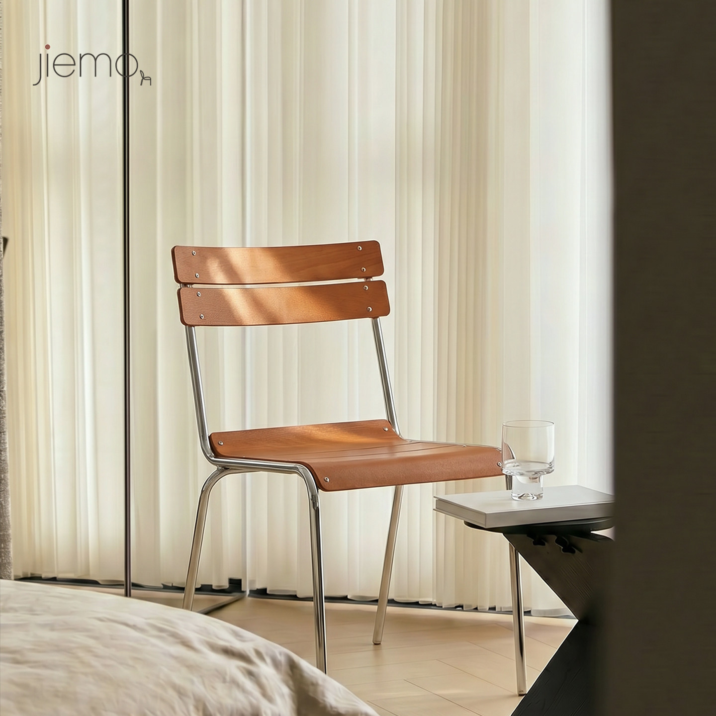 Jiemo | 双杠椅 复古包豪斯餐椅中古风北欧简约设计师咖啡馆休闲