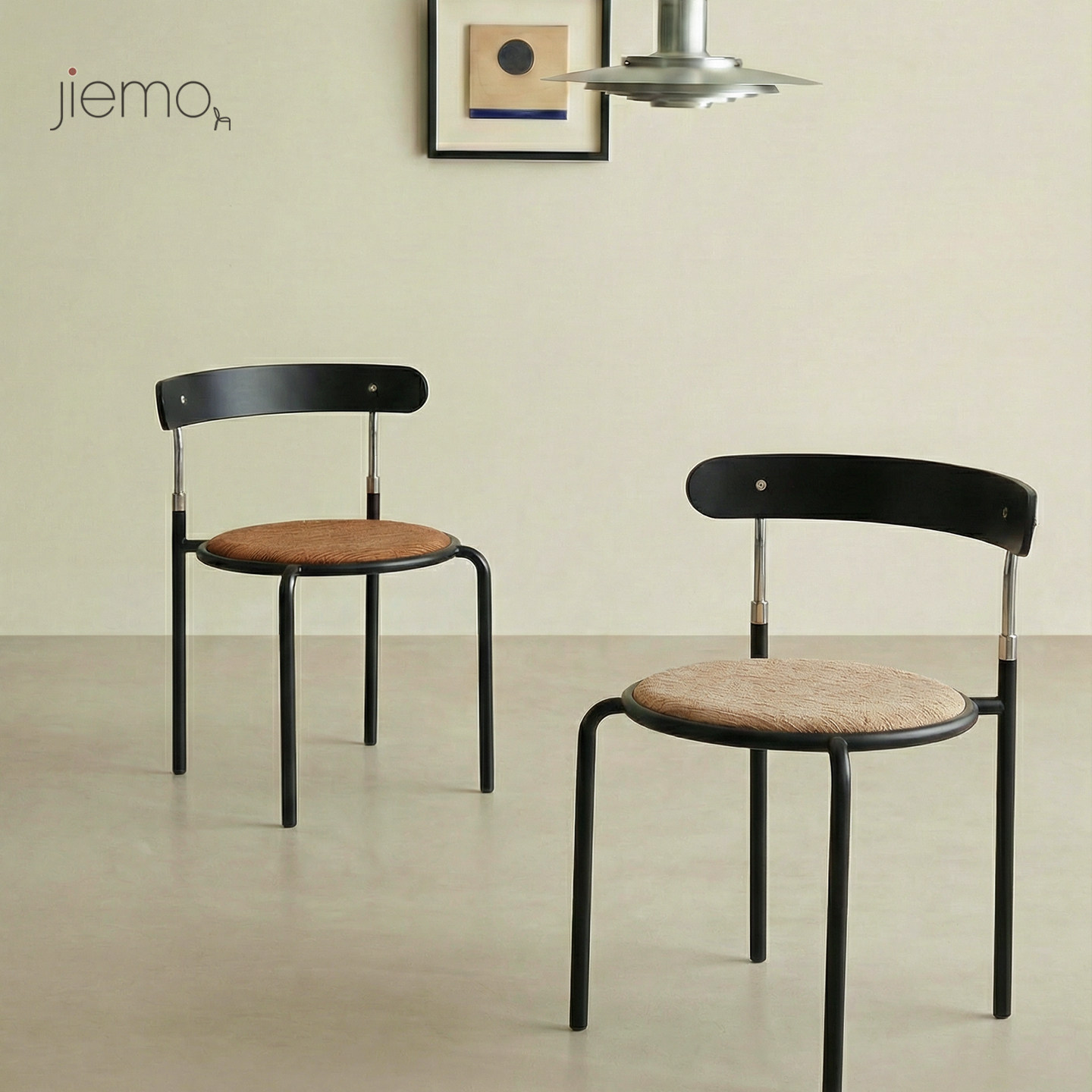Jiemo | 极线椅复古包豪斯餐椅中古风家用设计师北欧简约咖啡馆椅