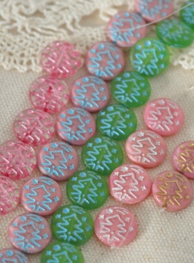 进口捷克珠14mm圣诞树珠琉璃珠diy手工串珠手链饰品材料配件