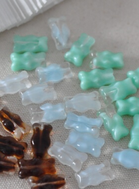 进口捷克珠11x20mm软糖小熊串珠手链饰品配件