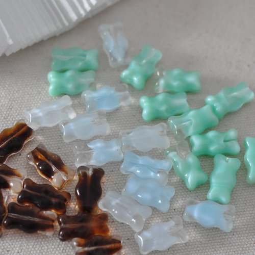 进口捷克珠11x20mm软糖小熊