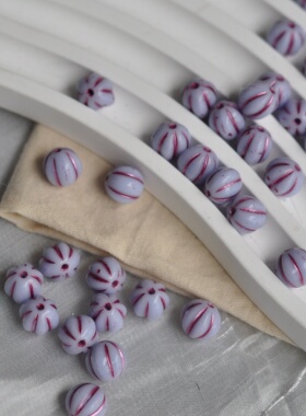 进口捷克南瓜珠8mm手工diy串珠材料瓜棱琉璃珠