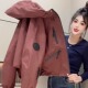 2025春秋小风衣衣时尚 短款 冲锋衣宽松连帽潮流夹克薄棉衣外套女