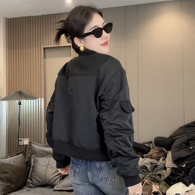 2025秋冬新款立领夹棉棒球服外套女宽松休闲百搭小个子短款女夹克