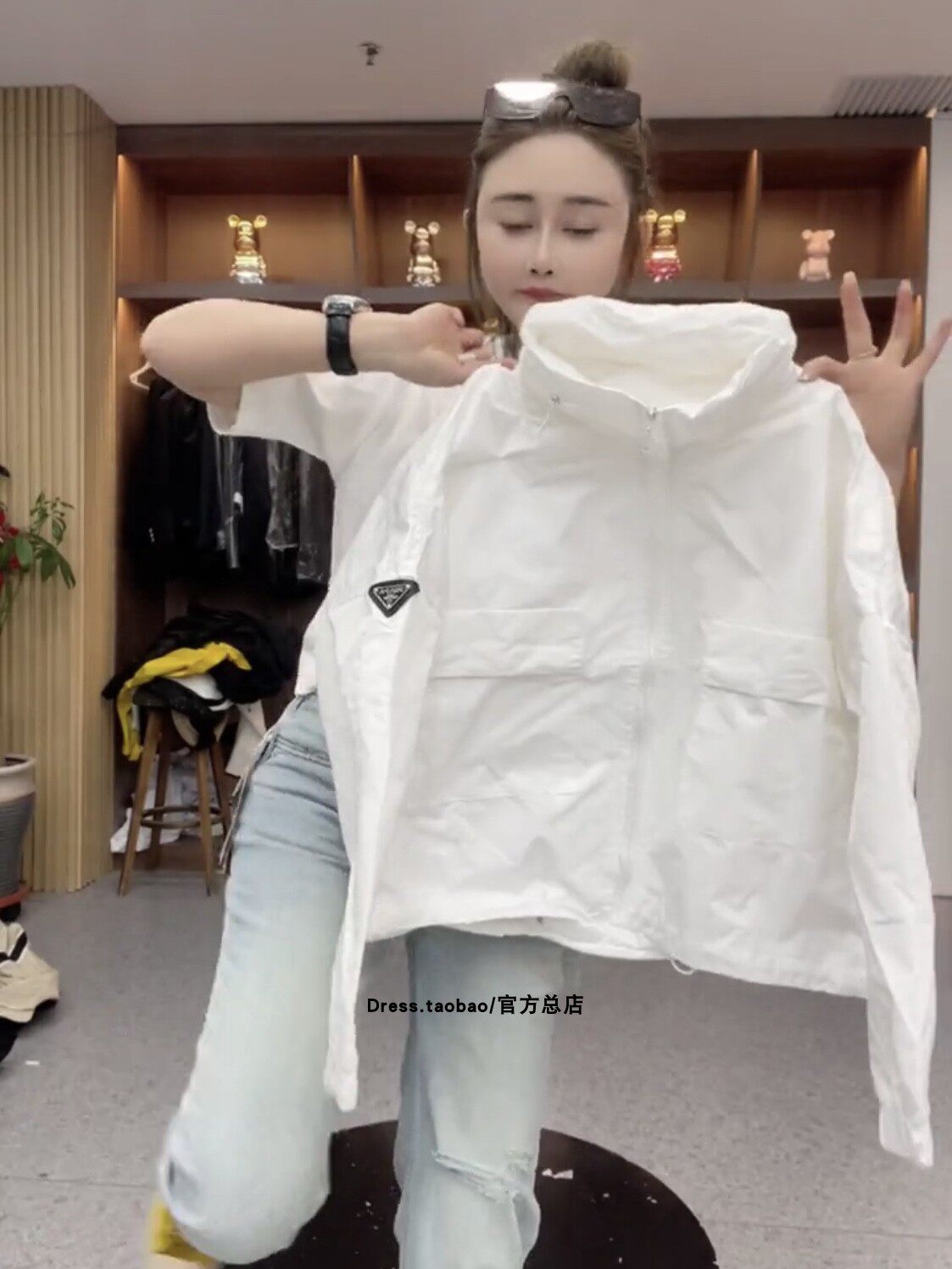 2025春秋短款外套休闲韩版宽松藏帽子小个子女生短款大兜夹克风衣