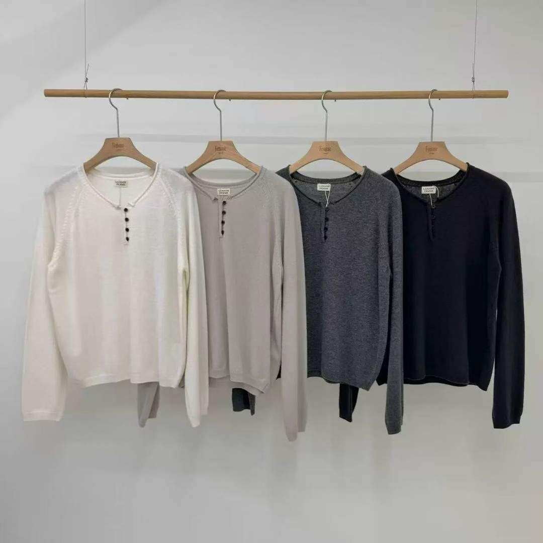 LamagieFemme舒适纽扣宽松针织衫