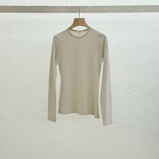 现~2026春季新女芯宝韩国代购statement休闲纯色净版通勤长袖T恤