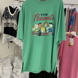 2025夏季新女芯宝韩国代购venti百搭宽松圆领卡通人物图案短袖T恤