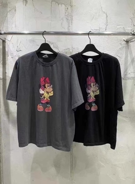 现~2026春季新女芯宝韩国代购vanta百搭圆领动漫图案宽松短袖T恤