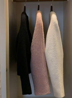 现~2025秋季新款女芯宝韩国代购objet时尚单排扣小香风毛呢短外套