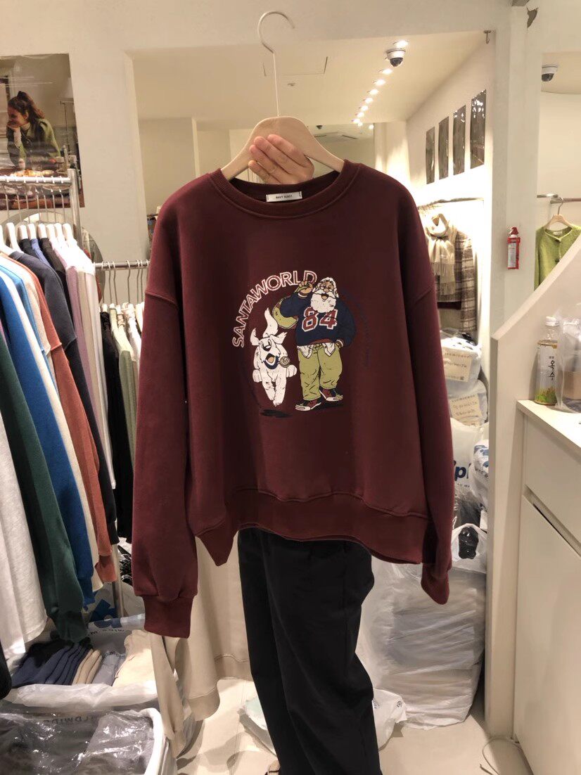 NavyBurst厚宽松卡通印花卫衣