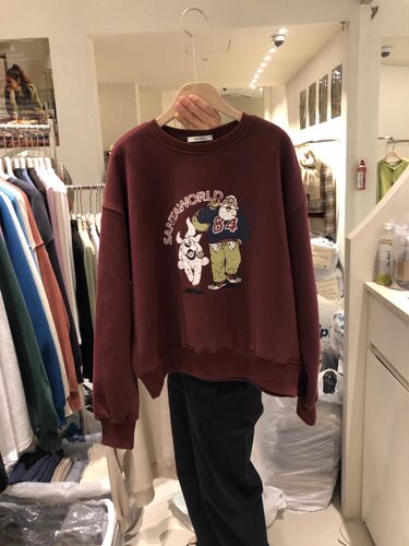 NavyBurst厚宽松卡通印花卫衣