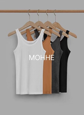 现~2025夏季新款女芯宝韩国代购MOHHE基础款纯色修身叠穿背心上衣