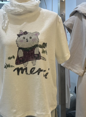 现~2025春夏新款女芯宝韩国代购VISUAL SPACE百搭卡通印花短袖T恤