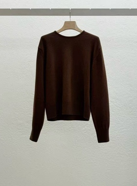 2025冬季新款女芯宝韩国代购statement圆领宽松百搭针织羊毛毛衣