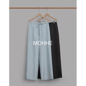 2025夏季 新款 女芯宝韩国代购 现 MOHHE百搭简约丝质直筒显瘦休闲裤