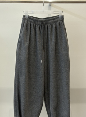 2025冬季新女芯宝韩国代购there松紧腰口袋纯色束脚加绒休闲卫裤