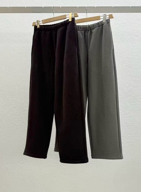 2025冬季新女芯宝韩国代购statement百搭阔腿显瘦纯色舒适休闲裤