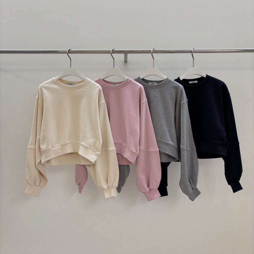 pebble休闲百搭落肩蝙蝠袖卫衣