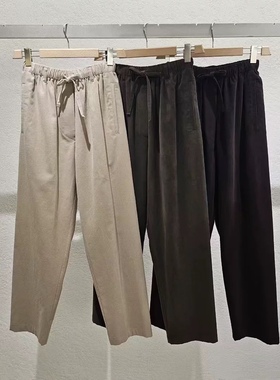 现~2025秋新女芯宝韩国代购statement复古灯芯绒抽绳松紧腰休闲裤