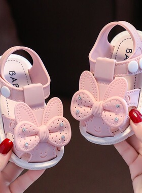 Girls' sandals summer 0-3 years old baby walking shoes学步鞋