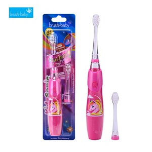 儿童声波电动牙刷3-6岁 brush baby百刷宝贝小孩卡通软毛自动防水
