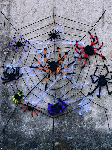 Halloween spider web spider silk horror prop万圣节蜘蛛