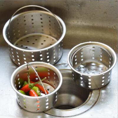 Sink Strainer 不锈钢水槽下水配件下水器提篮滤网过滤提笼卫浴盖