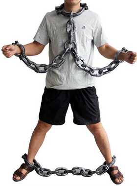 Halloween Prisoner Chain Handcuff Ankle Cuffs 囚犯铁链手铐脚
