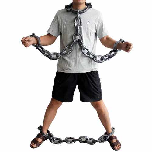 Halloween Prisoner Chain Handcuff Ankle Cuffs 囚犯铁链手铐脚