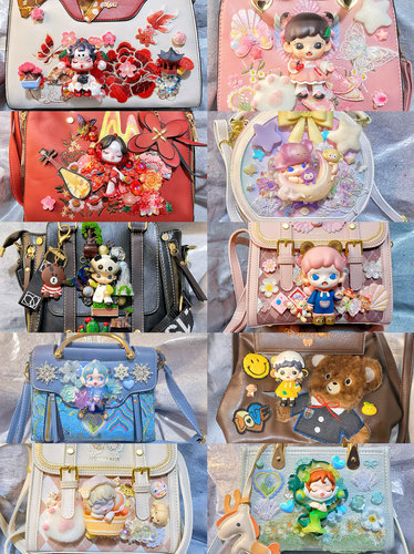 泡泡玛特包奶油胶dimoo大表姐zoraa温度手工包定制皮革包布包背包