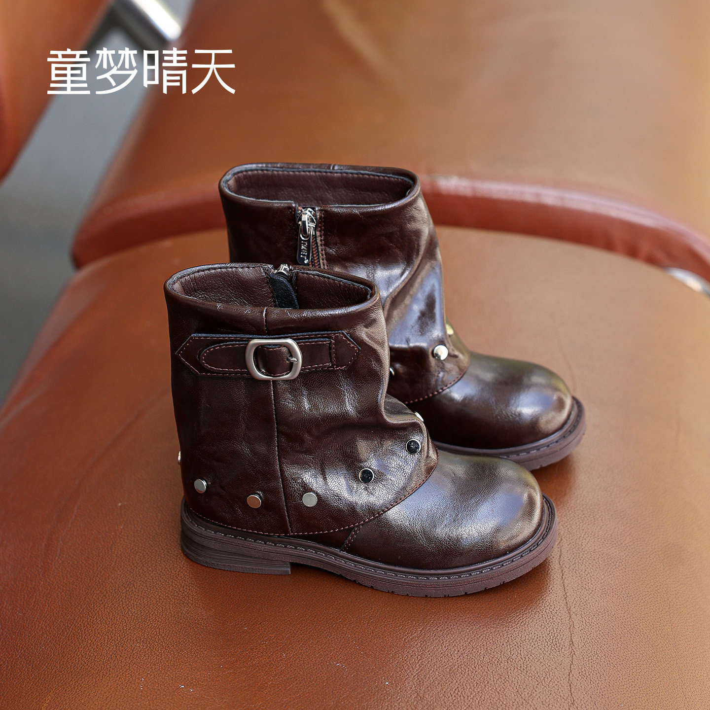 美拉德风~厚底长筒靴复古
