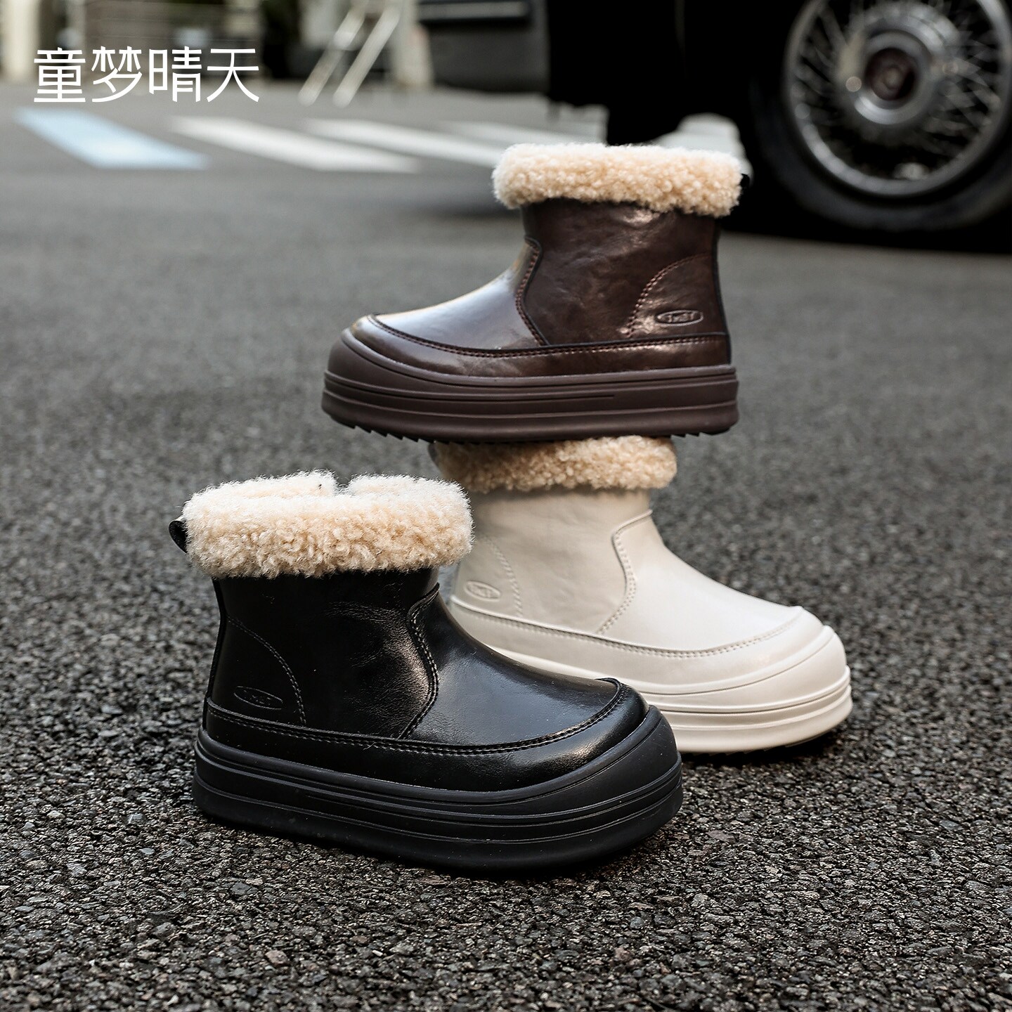 高品质儿童雪地靴,不用担心臭脚