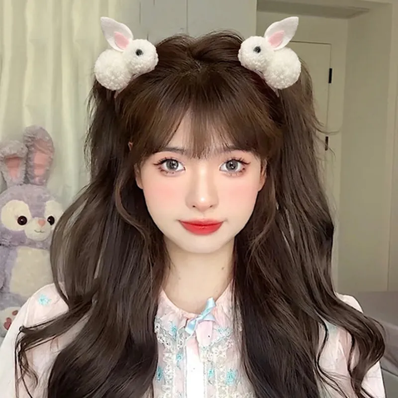立体发卡毛绒侧边夹女童可爱头发发饰卡子儿童夹子发夹小兔子宝宝