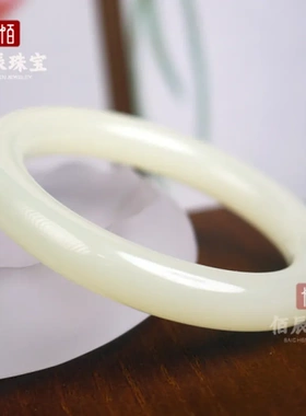 抗摔圆条仿手镯外蒙料白色树脂胖圆条粗防弹和田玉乳化玻璃