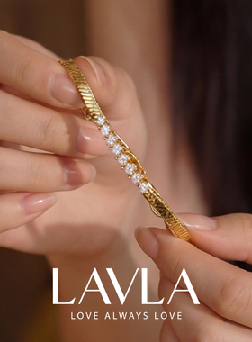 LAVLA轻奢小众带钻蛇纹手链