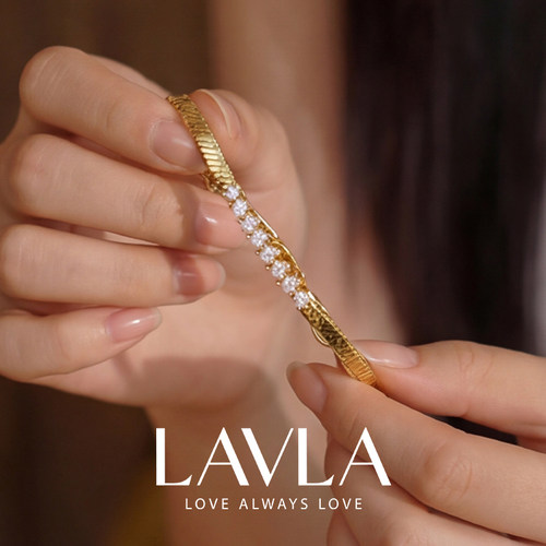LAVLA轻奢小众带钻蛇纹手链