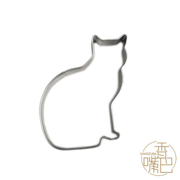 香嘴巴进口 CakeLand坐猫座猫 猫形状饼干模具 日本制