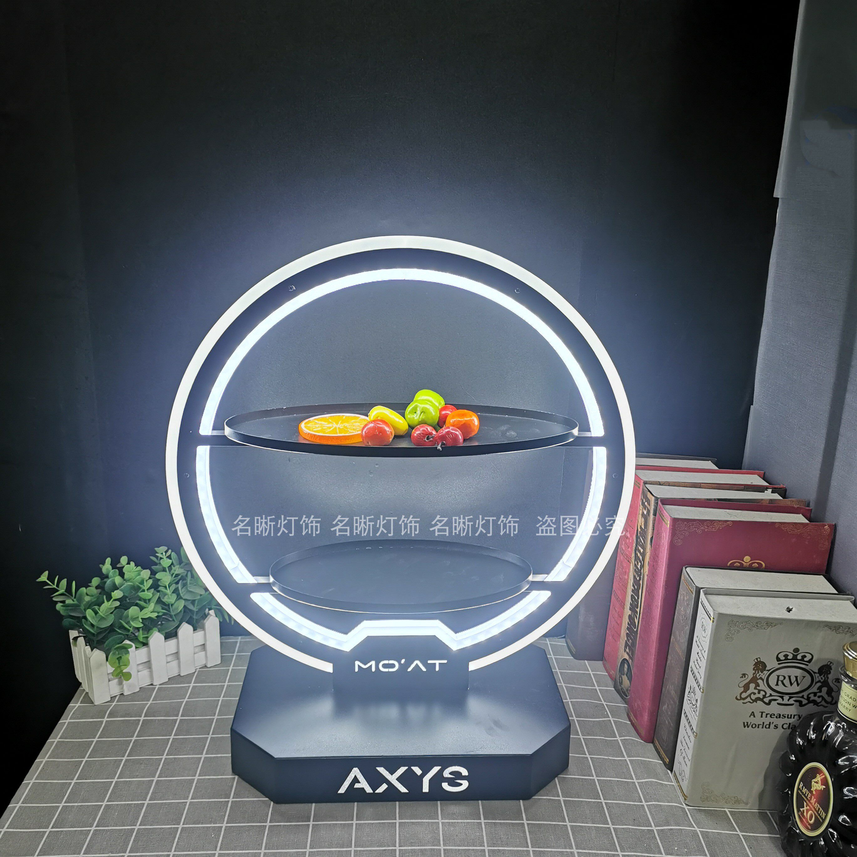 酒吧蛋形三层高档发光果盘架