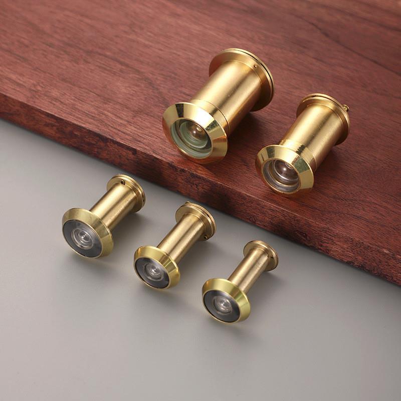 全铜防盗门猫眼门镜 高清镜片门眼门镜带后盖 管径12-14-16-24-28