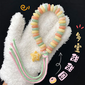 彩虹多宝甜甜圈菩提根手串手持大尺寸盘玩文玩佛珠念珠手链女学生
