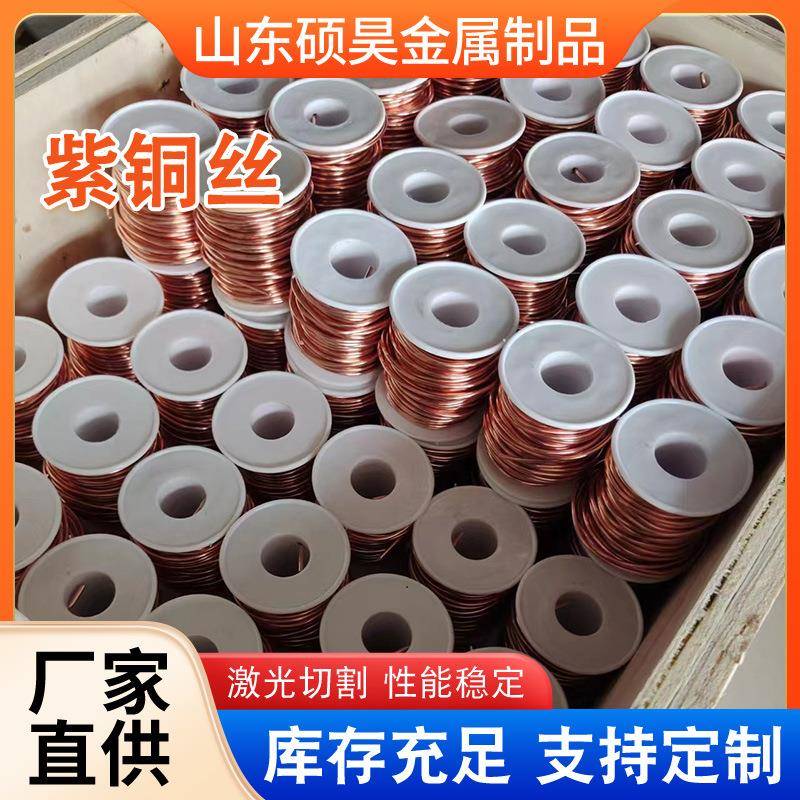 厂家现货0.1-8mmT2紫铜丝软态纯铜无氧Tu2紫铜丝c1100紫铜丝