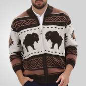 欧美复古提花针织衫 jacket knitted 男秋冬加厚开衫 毛衣外套潮Men