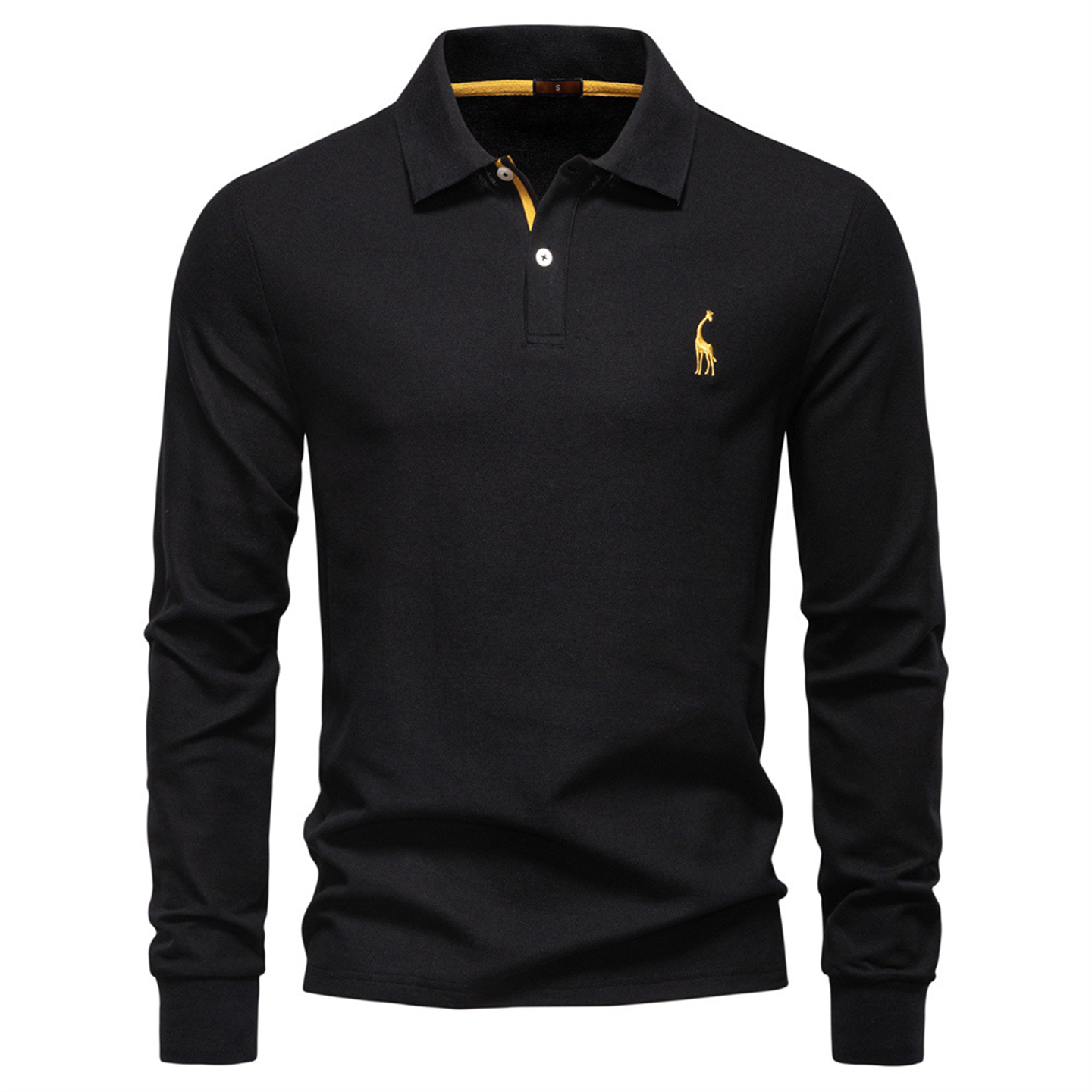 2025秋男士纯色高尔夫长袖polo衫翻领休闲百搭上衣Men's T-shirt