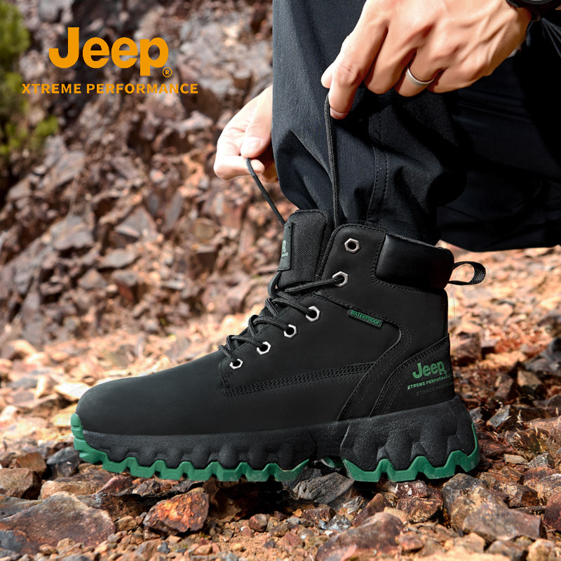 Jeepoutdoor男士户外登山靴秋冬新款徒步靴防滑耐磨运动靴野外露