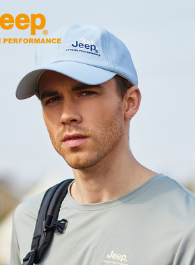 Jeepoutdoor吉普户外夏季圆顶休闲棒球帽男运动跑步透气遮阳防晒