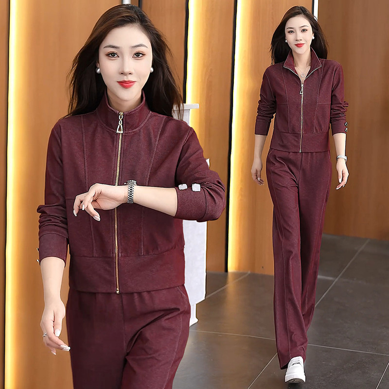 声雨竹中年妈妈秋装运动服套装洋气2026新款中老年卫衣女春秋休闲