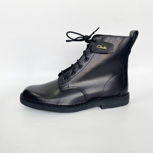 CLARKS其乐男款高帮系带侧拉链非生胶底沙漠靴休闲正装皮鞋马丁靴