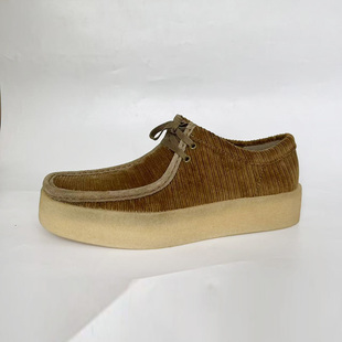 CLARKS其乐男鞋厚底经典复古生胶底袋鼠鞋系带平底低帮休闲鞋