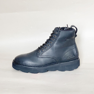 CLARKS其乐男款高帮系带真皮商务正装休闲皮鞋马丁靴工装靴大头鞋